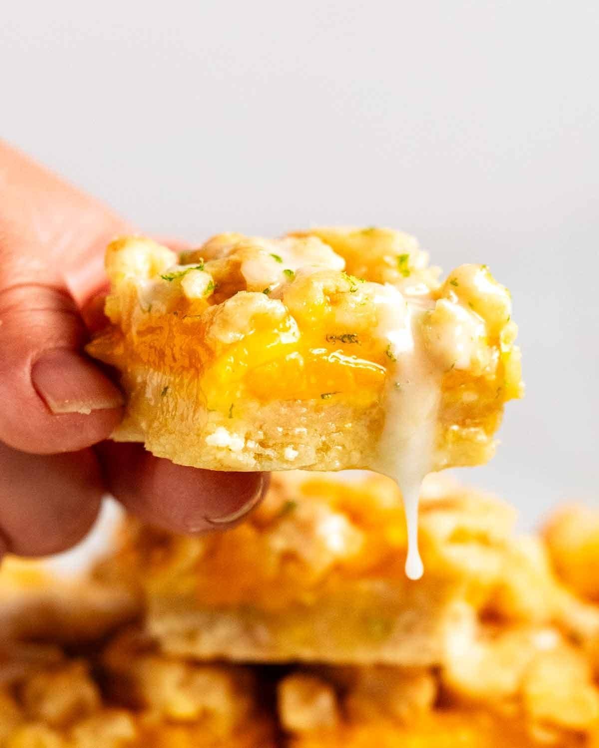 Mango bars with lime glaze