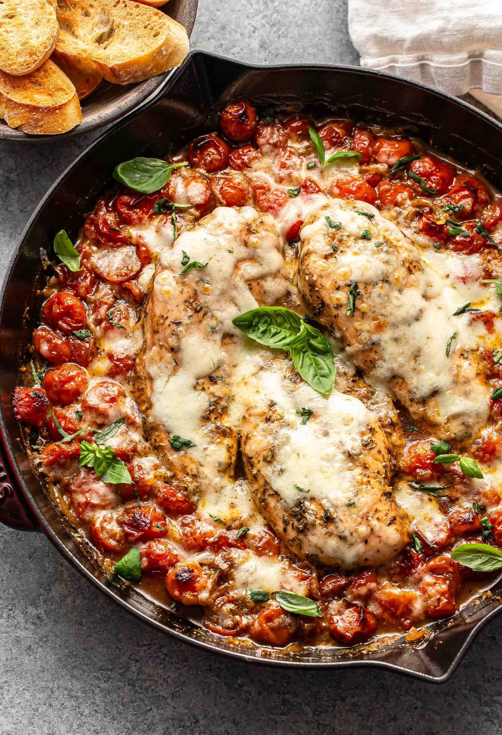 Pesto Baked Chicken with Tomatoes
