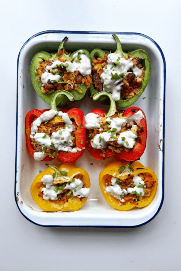 Ground Chicken Stuffed Peppers (My Favorite Kind)