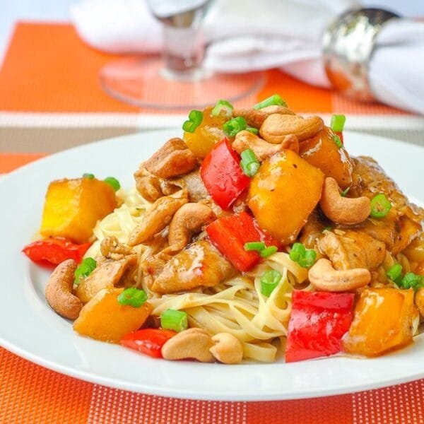 Spicy Mango Orange Pork with Cashews in 30 min! Faster than delivery!