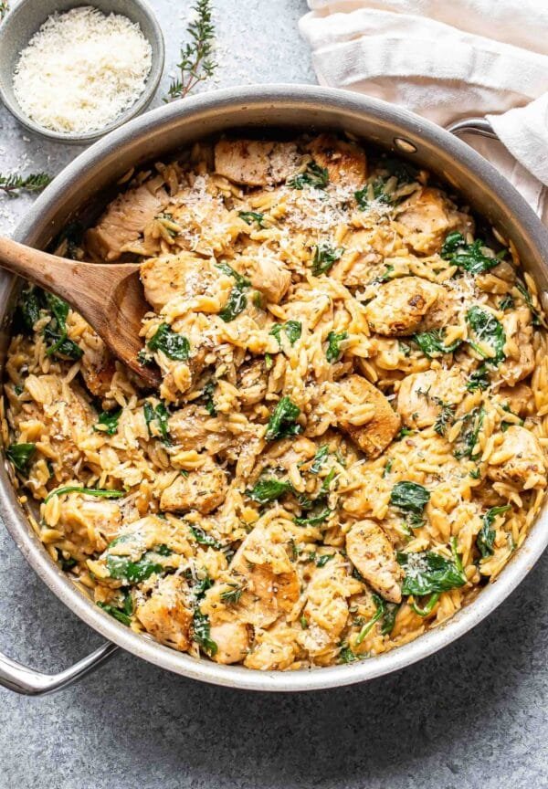 Creamy Chicken and Orzo Skillet