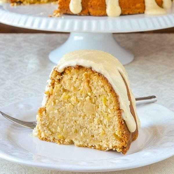 Pina Colada Pineapple Pound Cake with Rum & Butter Glaze