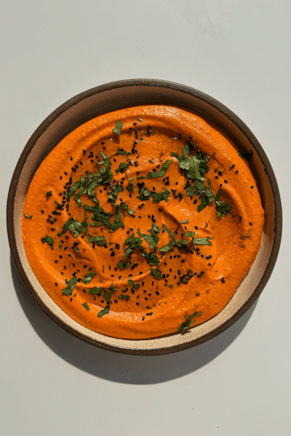 5-Ingredient Roasted Red Pepper Hummus