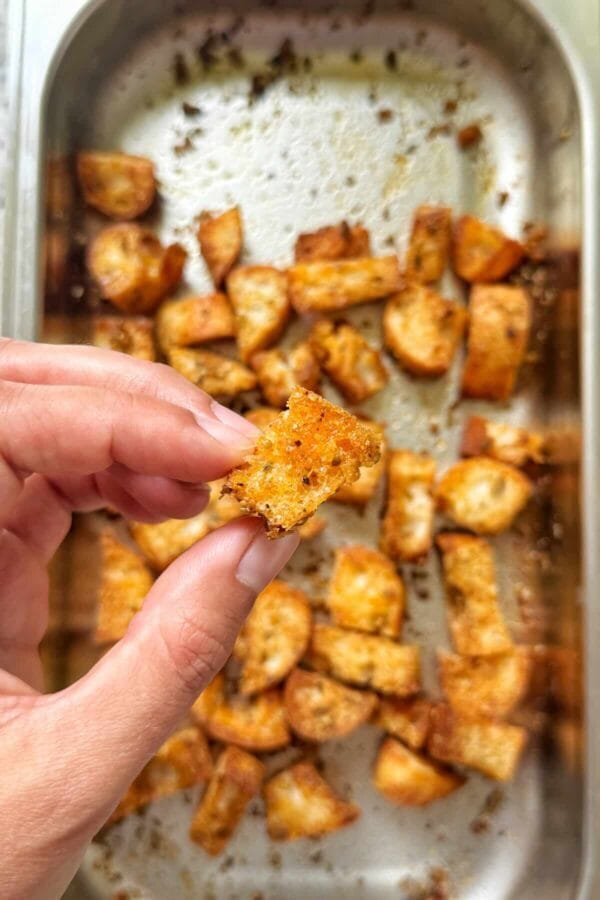 Easy Homemade Ciabatta Croutons (Oven or Air Fryer)