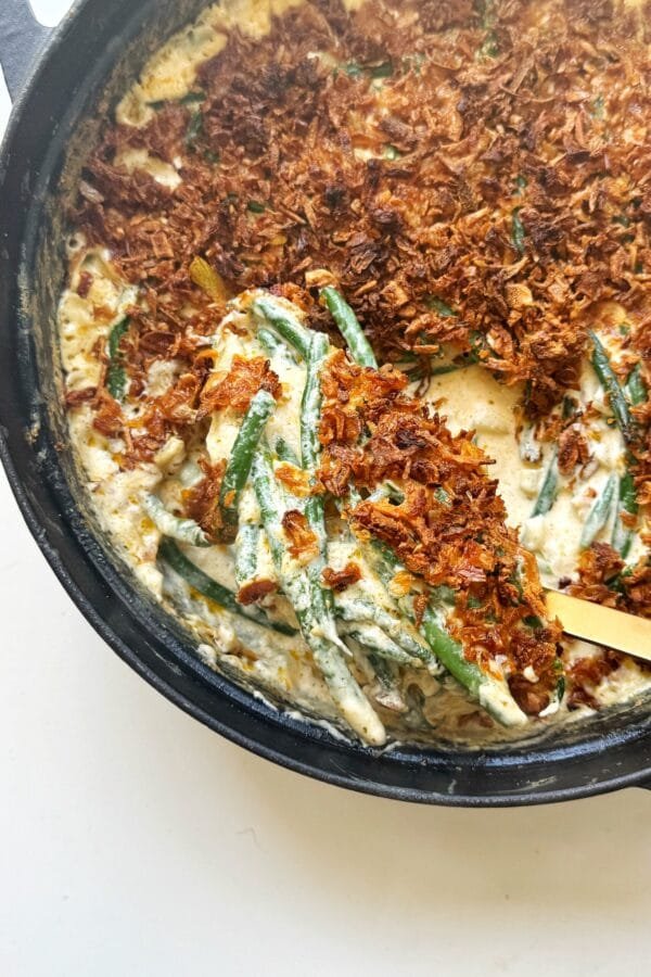Quick Creamy Green Bean Casserole without Mushroom Soup (Best Version Ever)