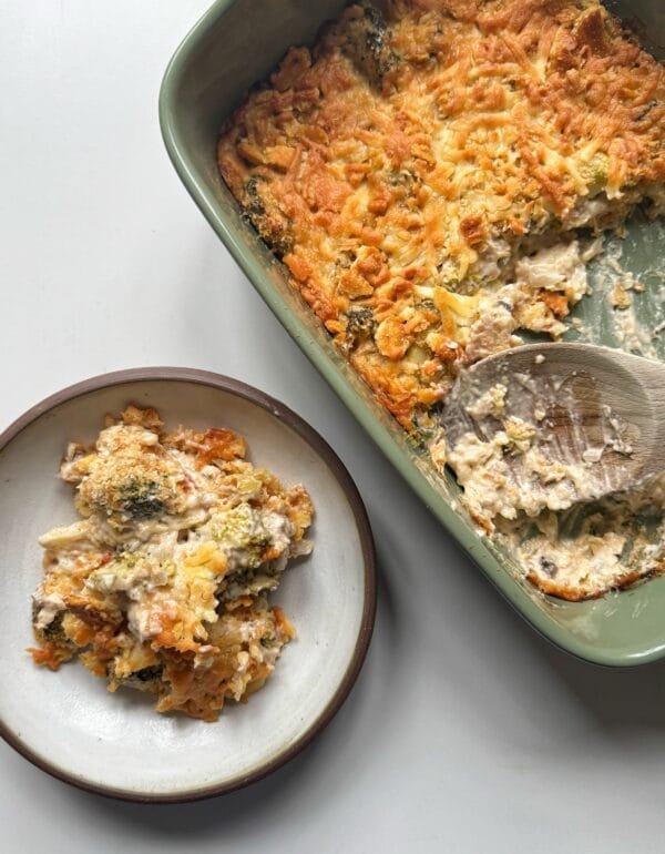 Quick Broccoli Casserole with Cheddar Cheese