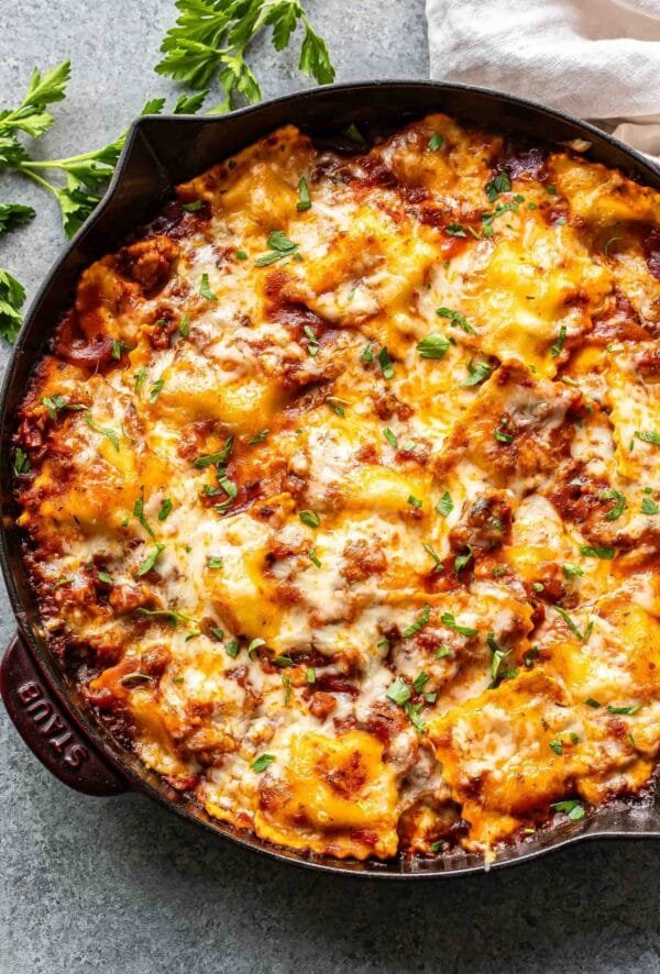 Baked Ravioli (No Boil + One Pan)